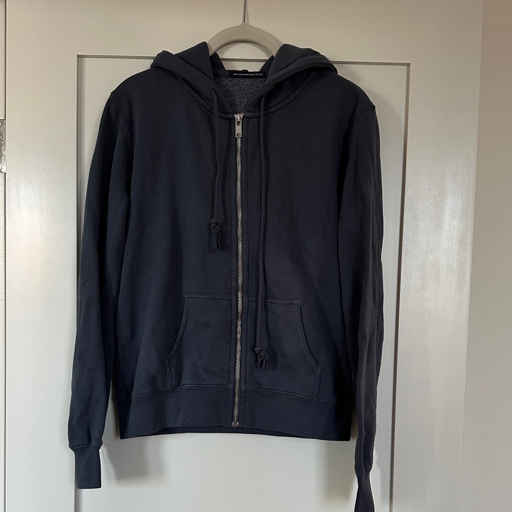 Brandy Melville Blue Zip-Up Hoodie
